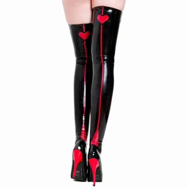 Bas Hauts En Cuir/PVC Pour Femme - Style Clubwear, Chaussettes Hautes - Taille M - NEUFS Sans étiquettes