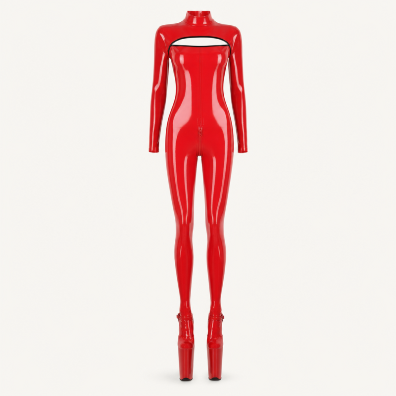 Combinaison Latex Femme Rouge : packshot du produit